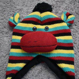 Monkey Stripped Hat- One Size